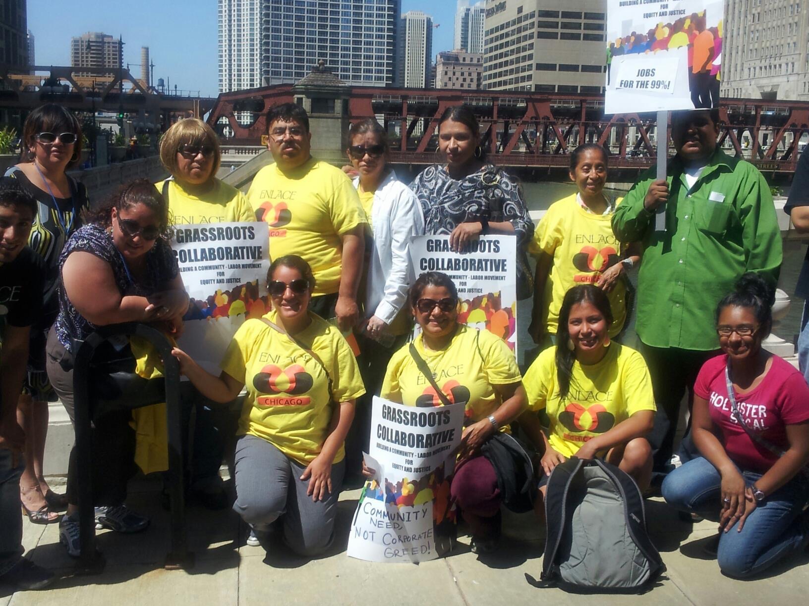 Author poses with a group of eleven community organizers in Chicago, Illinois
