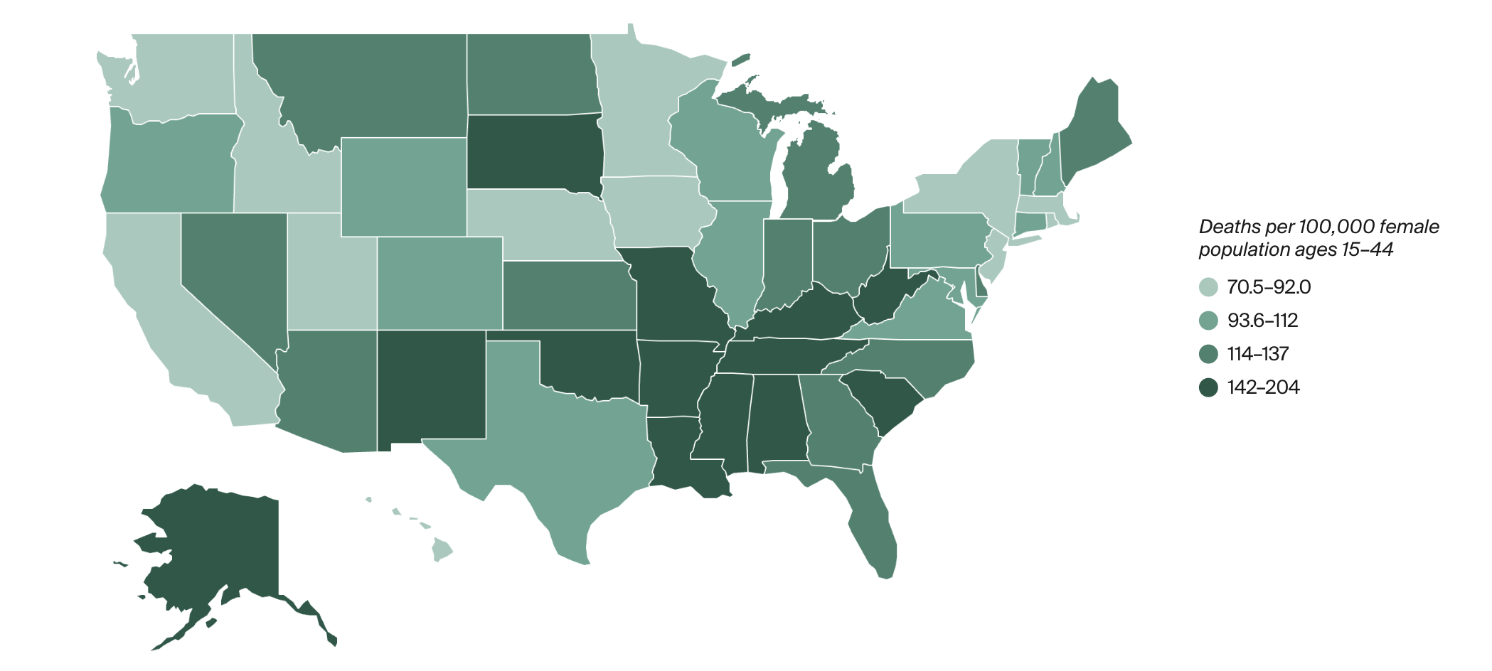 An interactive map sharing a state-by-state scorecard on women's health and reproductive care